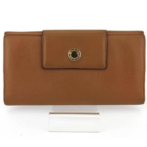BVLGARI wallet logo button leather Auth used B1116 - Picture 1 of 6